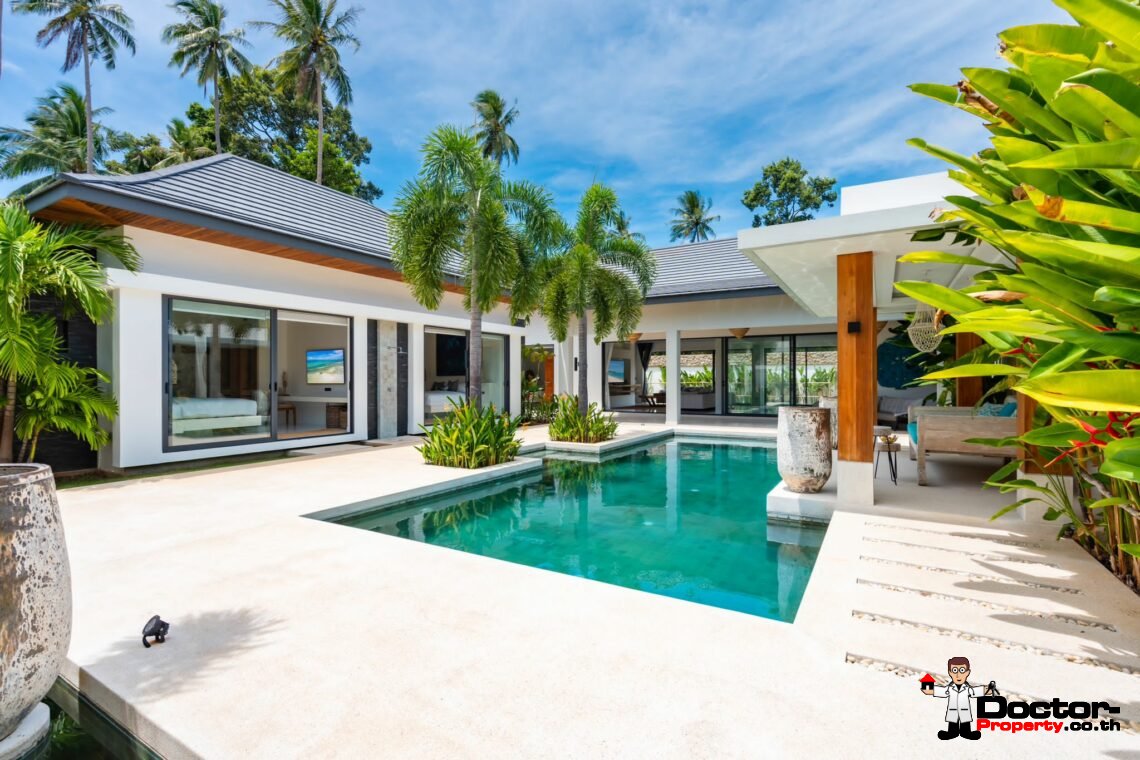 New Luxury Balinese Style Modern 3 Bedroom Pool Villa – Mea Nam, Koh Samui – For Sale